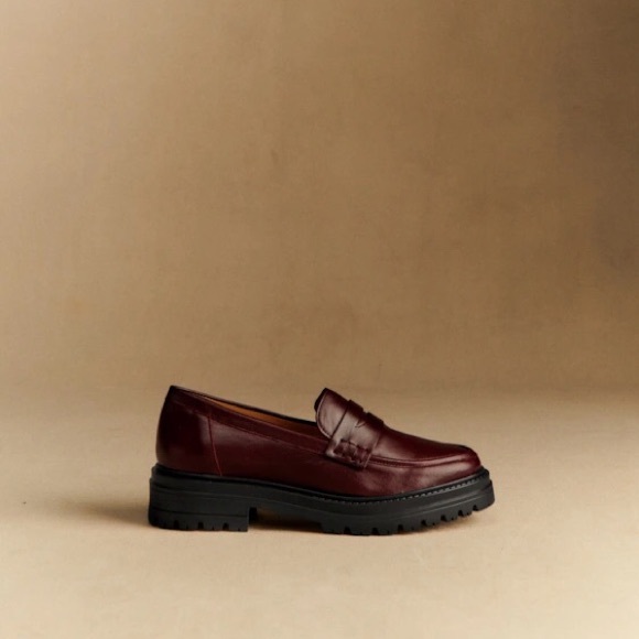 Sezane Albane Loafers Burgundy Leather - Picture 4 of 16